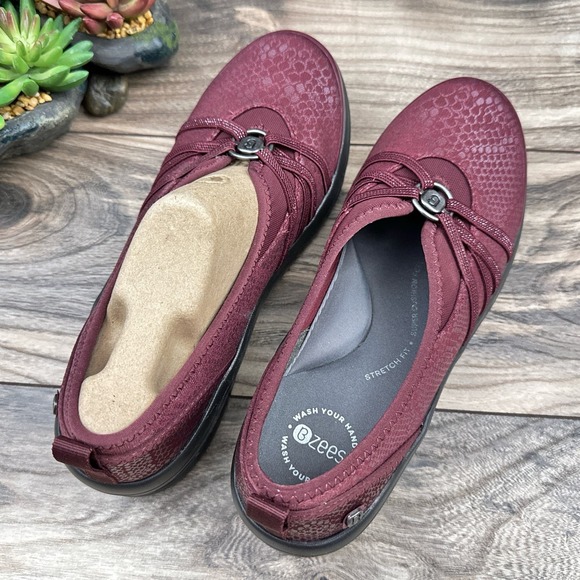 NIB Bzees Rosie 7.5M Comfort Slip On Shoes Flats Loafers Wine - Picture 8 of 12